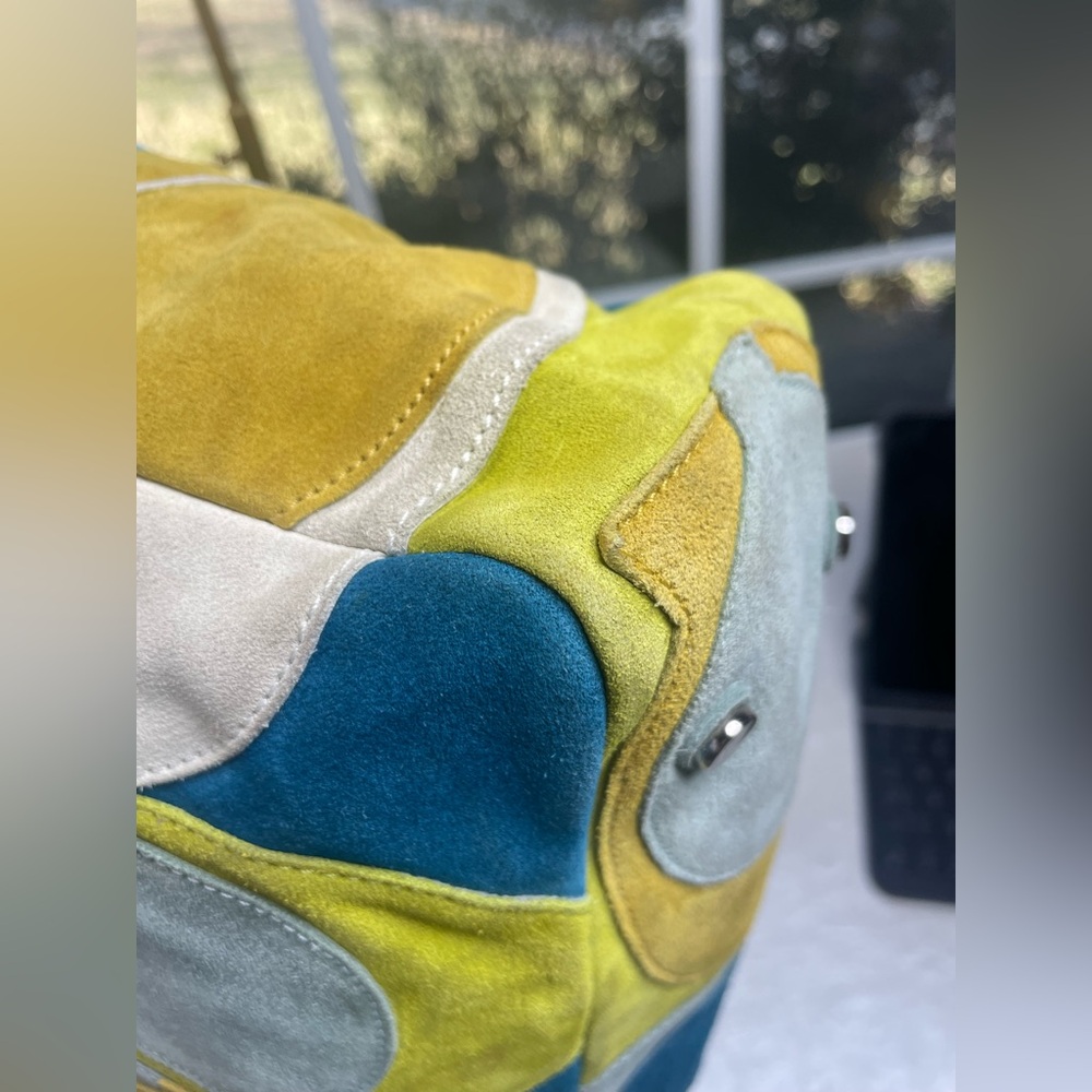 Coach Limited Edition Optic Signature C Suede Tote 🫐 🍋🟩 - Picture 15 of 17